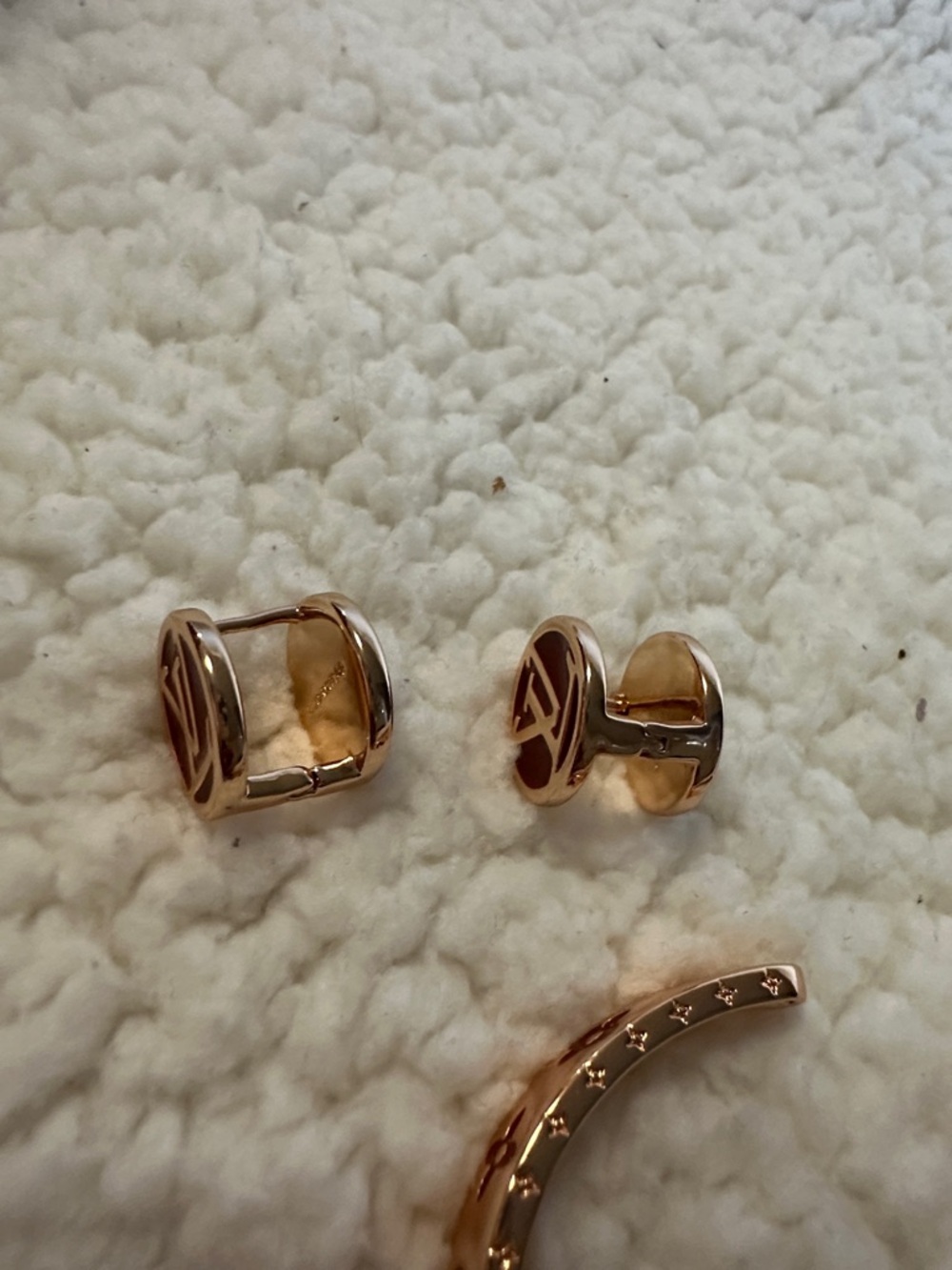 Louis Vuitton Rose Gold Bracelet and Red Logo Earrings Set - Picture 7 of 12